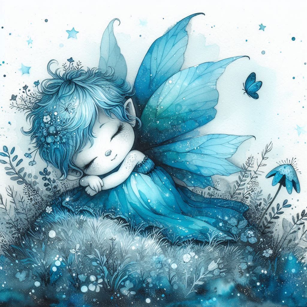Sleeping blue fairy