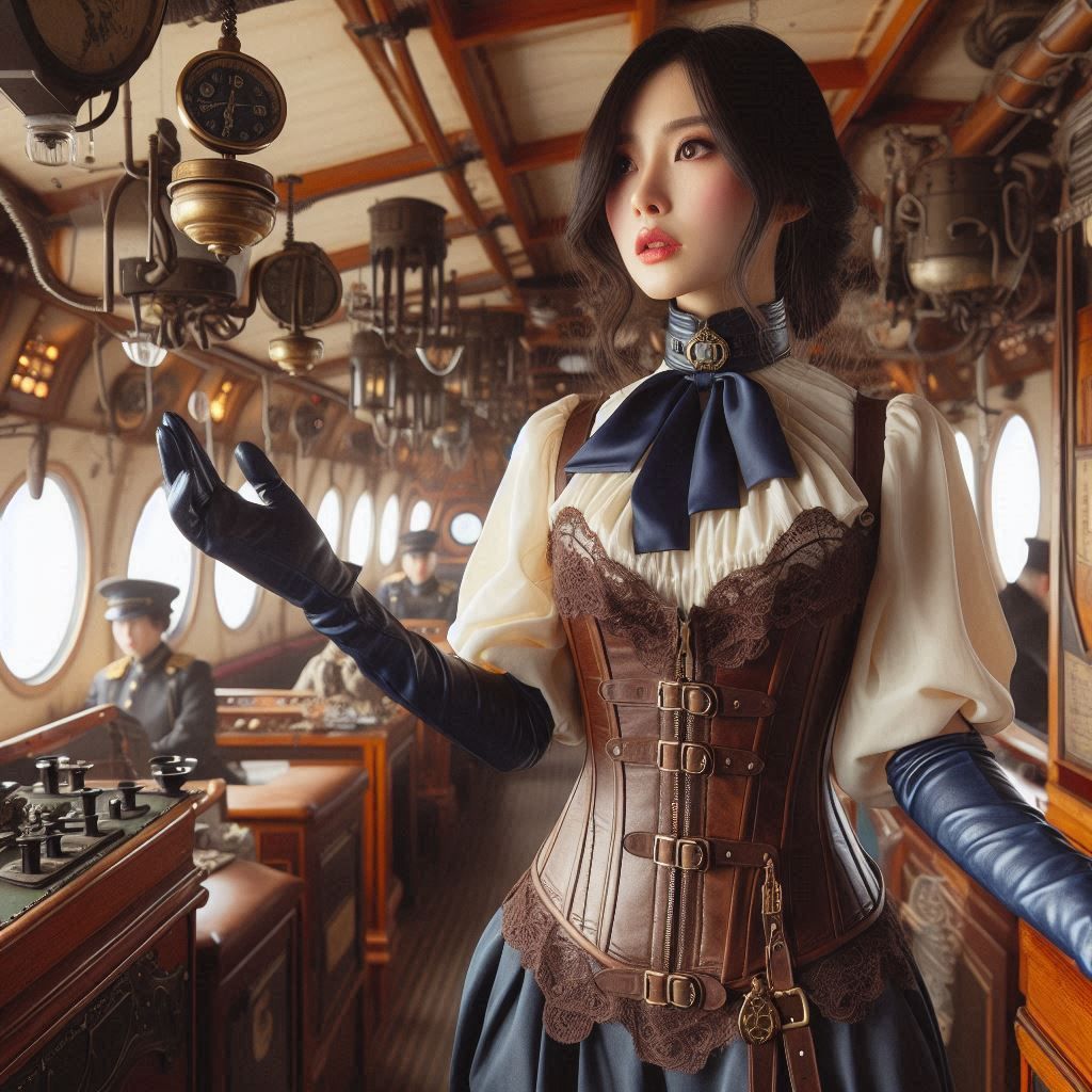 Chinese steampunk dirigible commander (4)