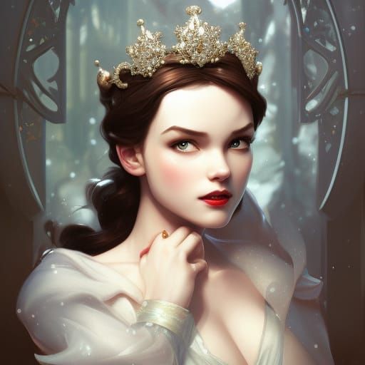 Snow White and the mirror - AI Generated Artwork - NightCafe Creator