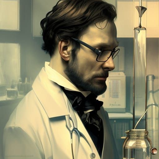 Doctor Jekyll and Mr Hyde in the laboratory
