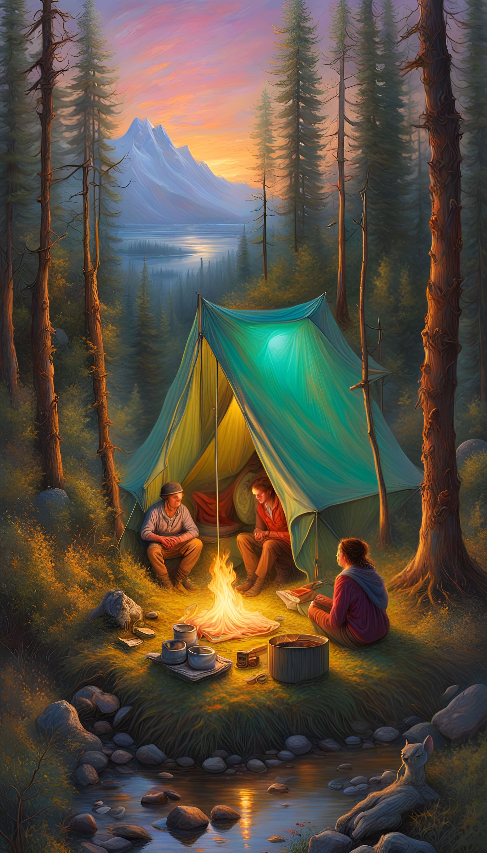 The Perfect Camping Spot - AI Generated Artwork - NightCafe Creator