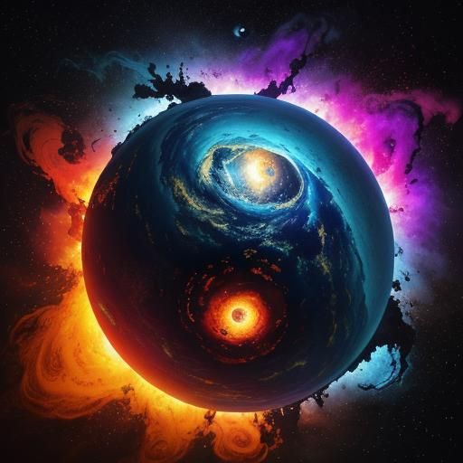 Cosmic Collision: Sun and Moon Merge in Surreal Apocalypse