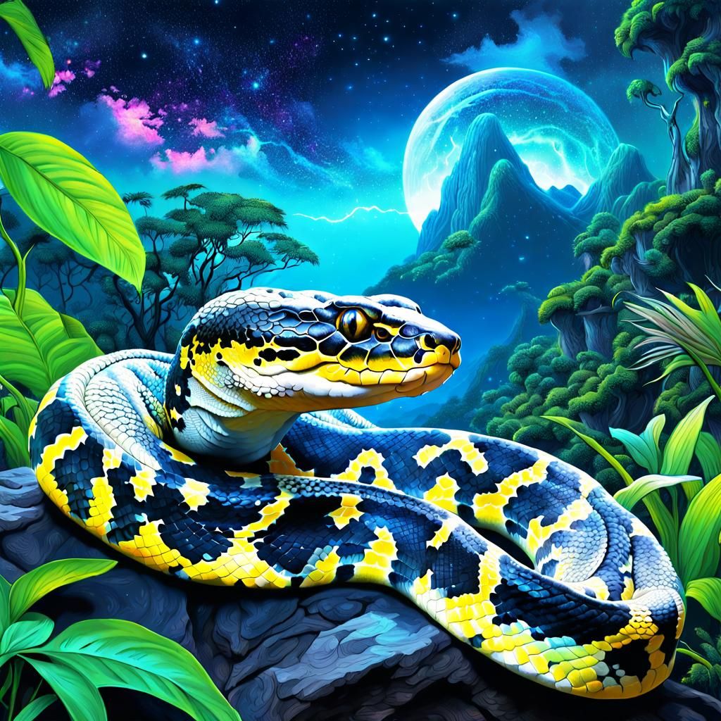 Cosmic Burmese Python In the jungle