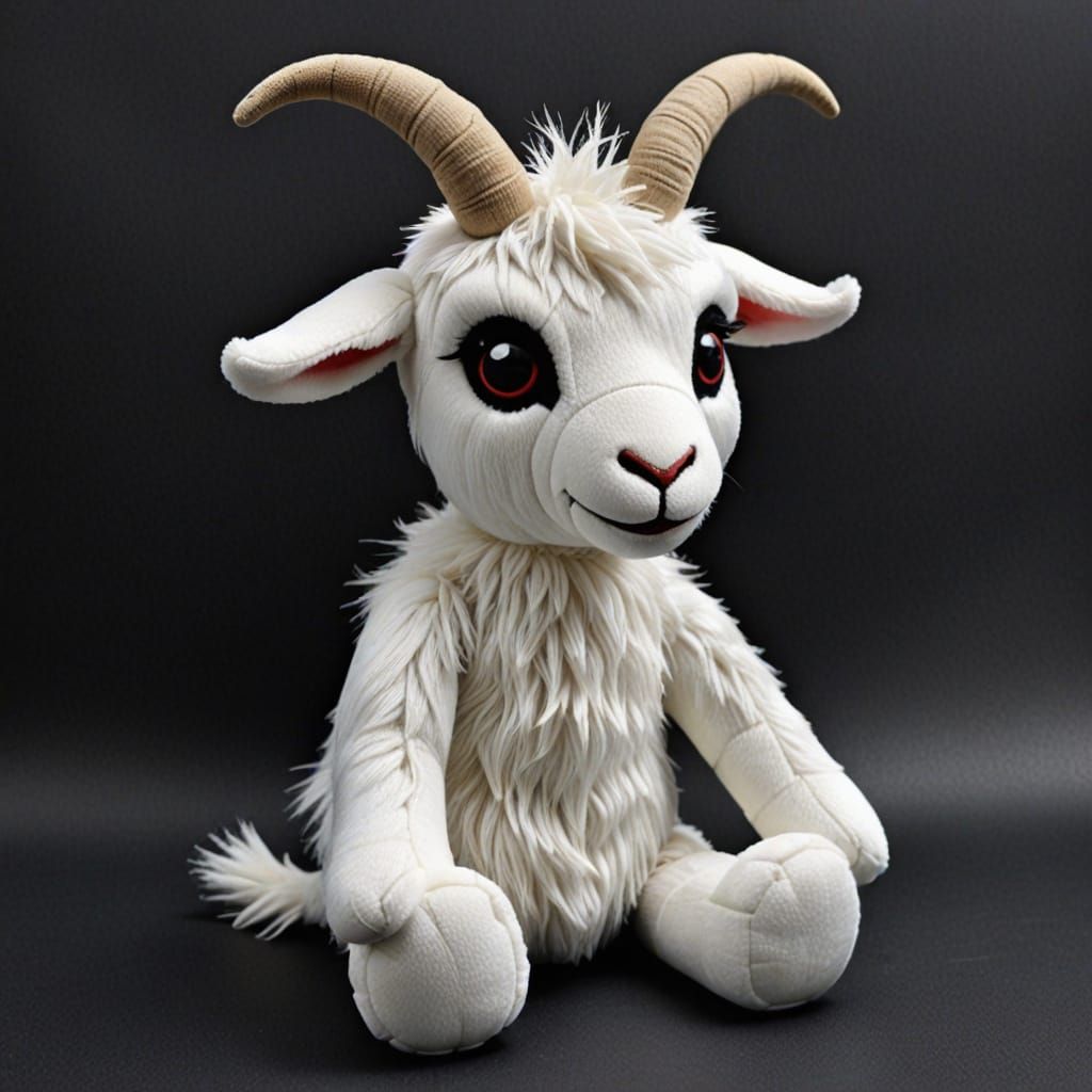 Evil plush goat toy 