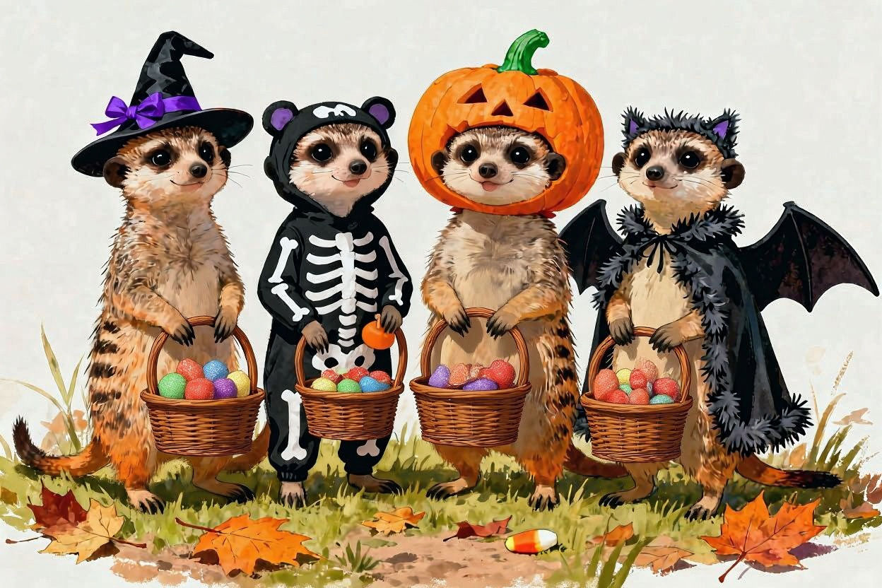 Meerkats Trick or Treating