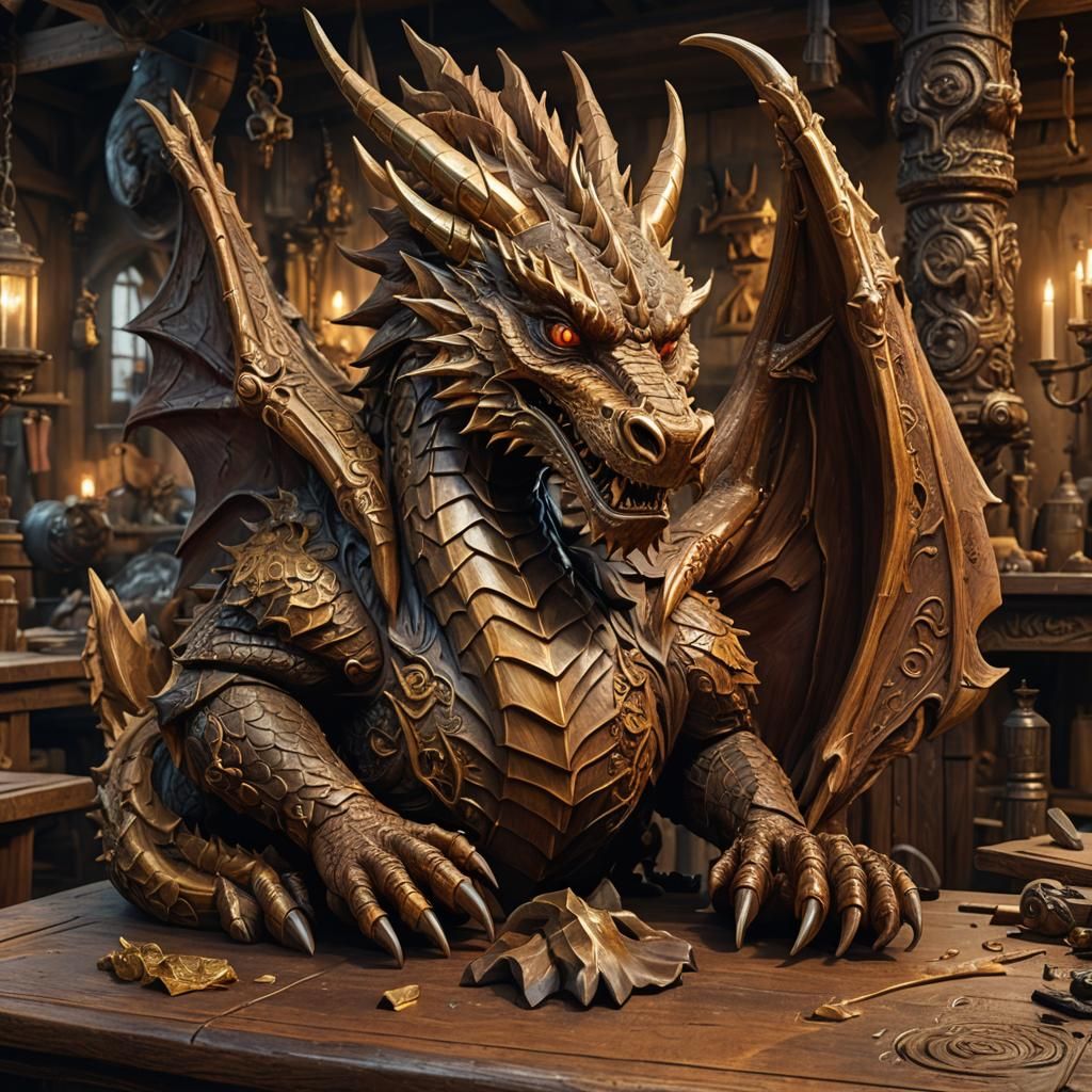 Carving a Dragon  by @Dragamelon