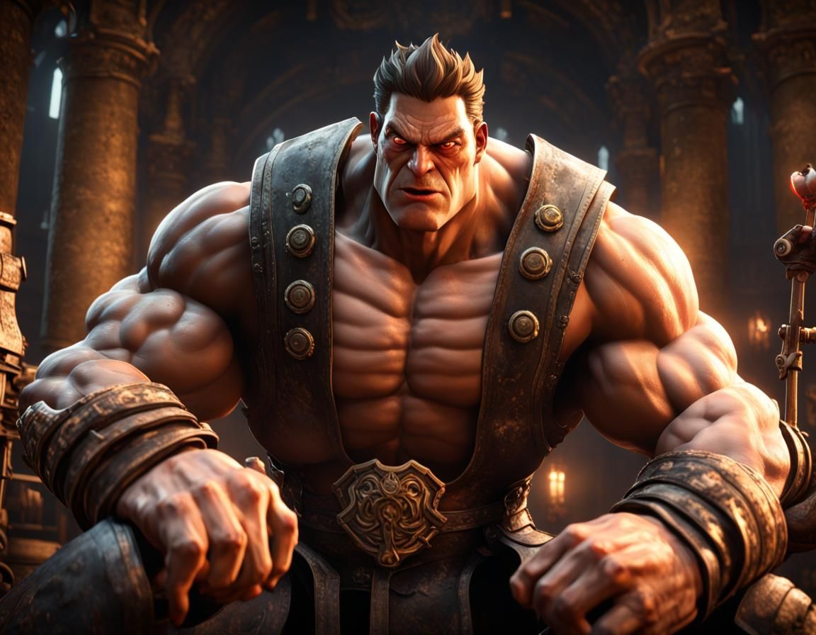 Handsome Mafia Giant in Beanstalk Nightclub: 3D Art