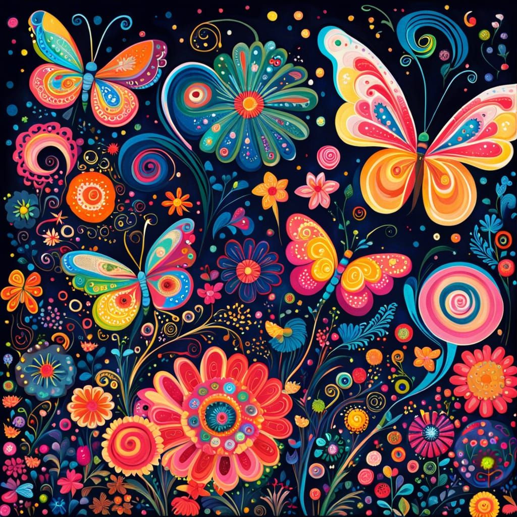 Fireworks and butterflies - AI Generated Artwork - NightCafe Creator