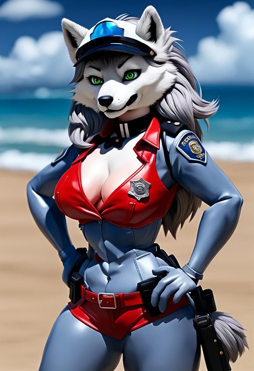 Furry artificial figure Roxanne Wolf(policewoman)