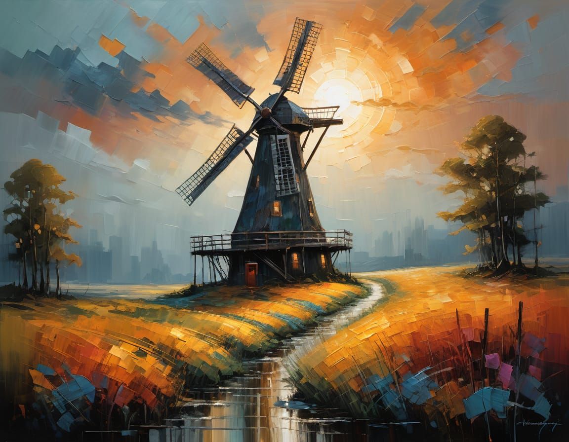 Windmill  by @StriderAiArt