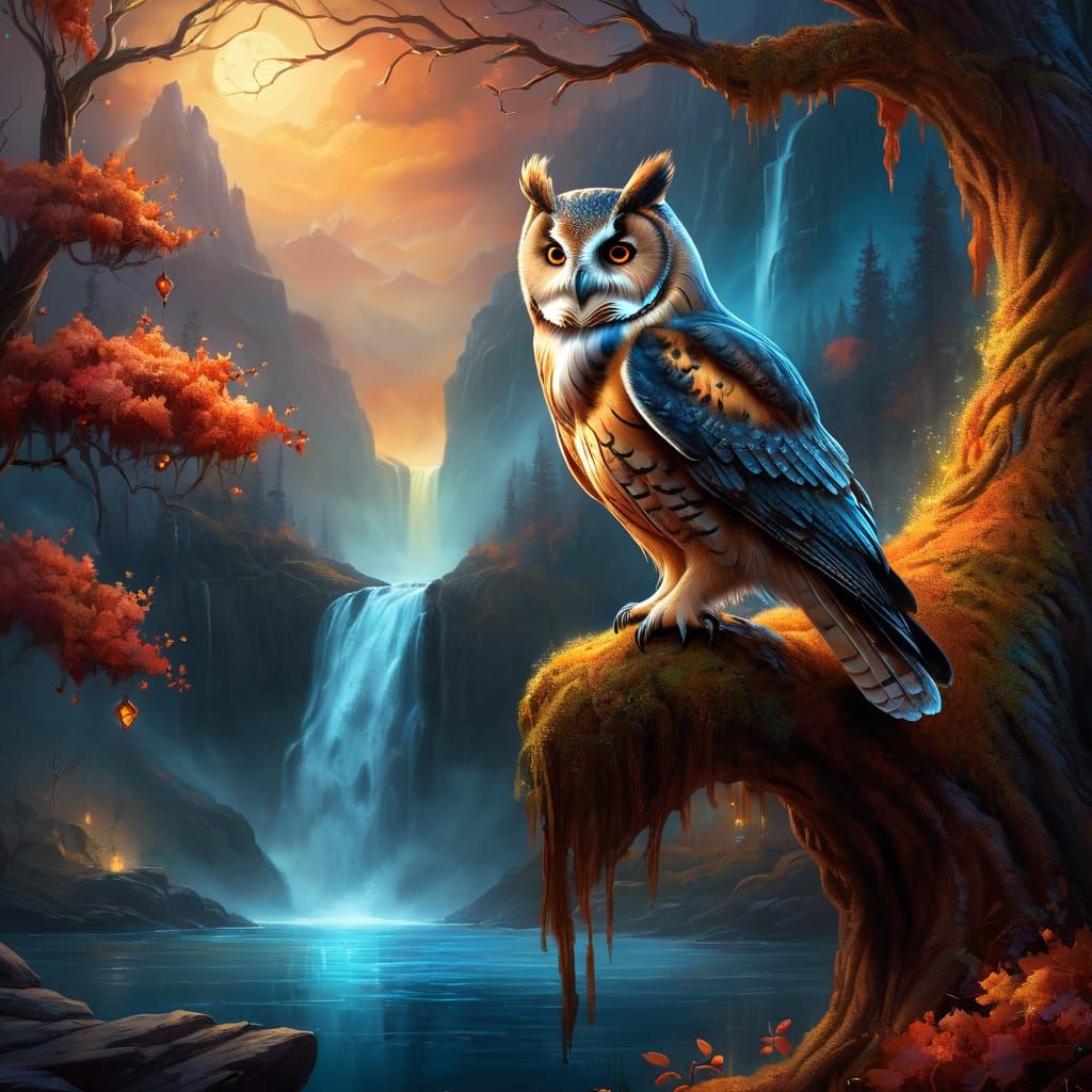 Stability Matrix Series - Owl perched in a tree #2