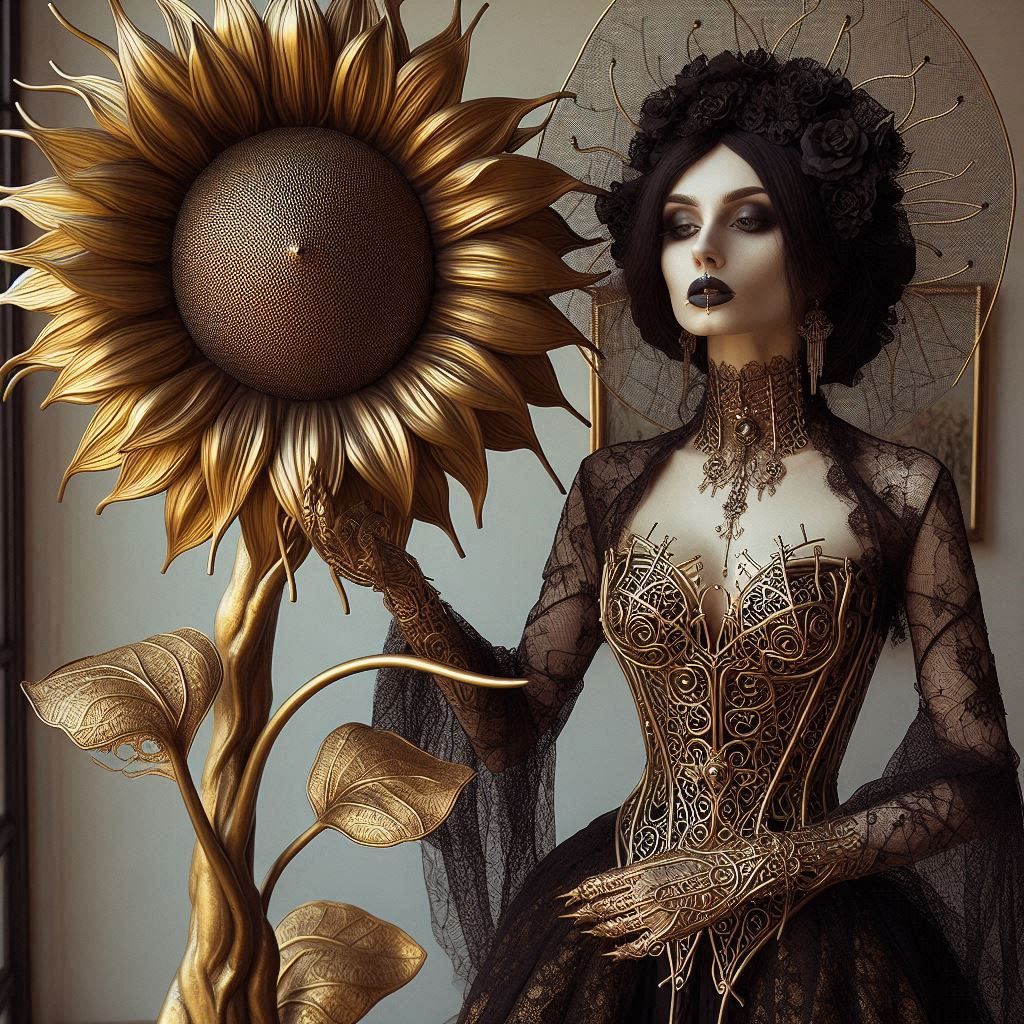 Brass lace and sunflower