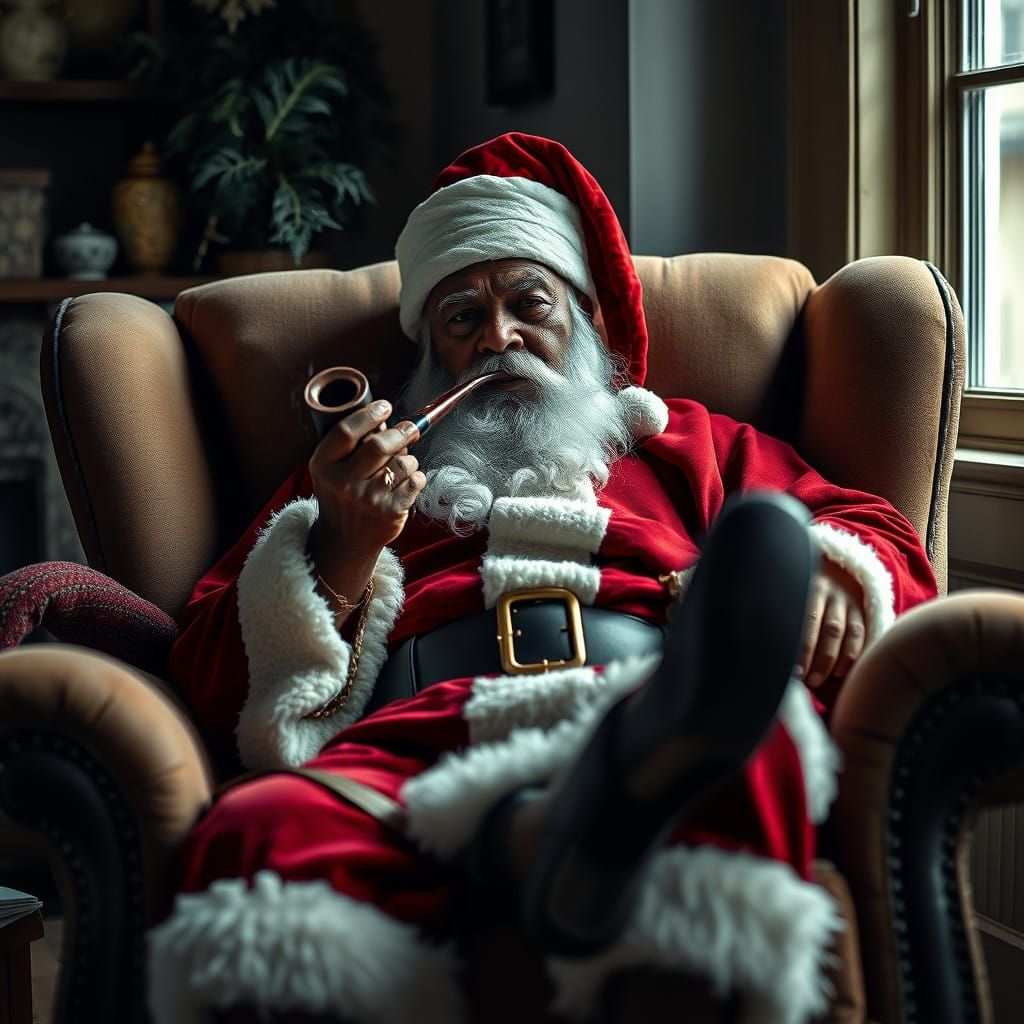 Majestic Santa in Elegant Repose