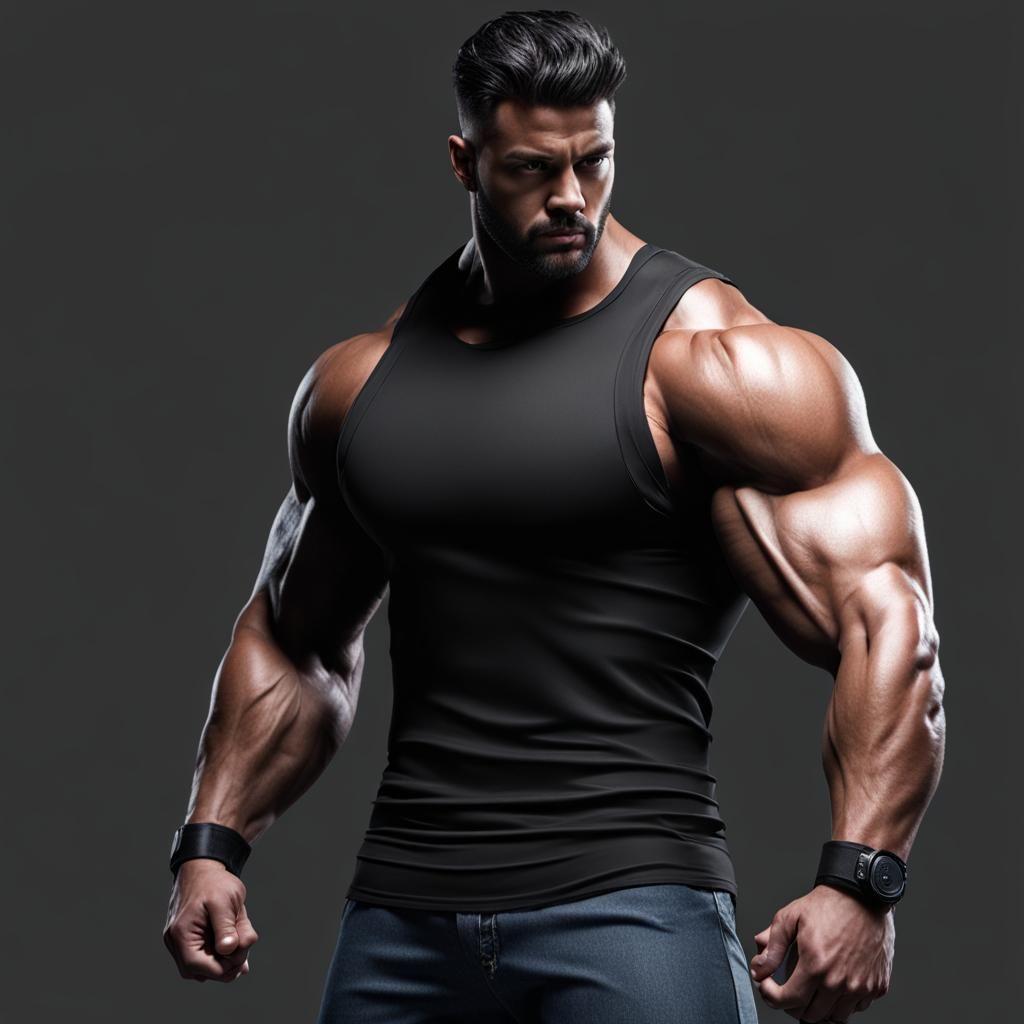make his musclas bigger and more realistic
