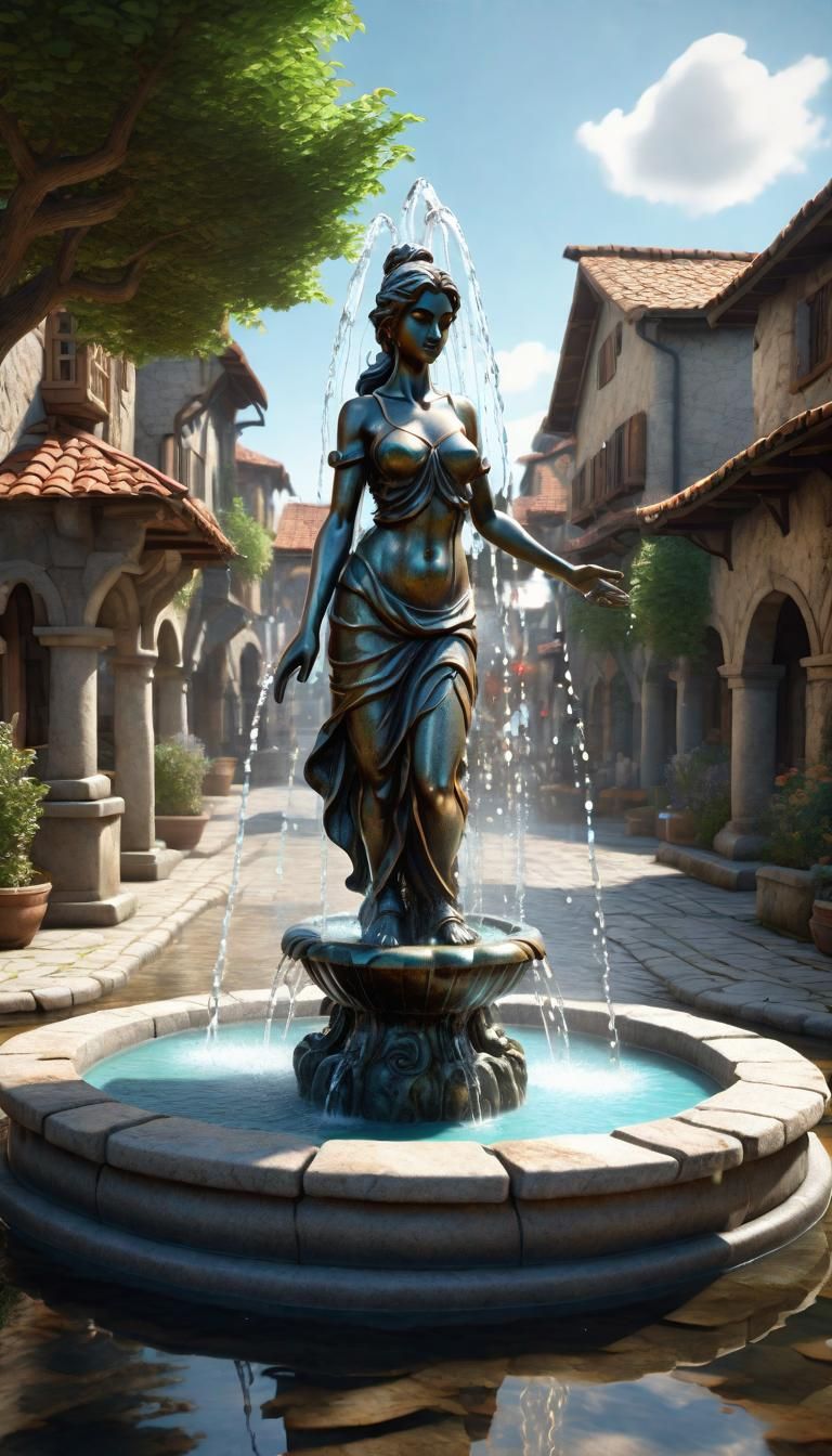 The water which flows from the goddess' head, fills us with her wisdom.  by @PokemonPoacher