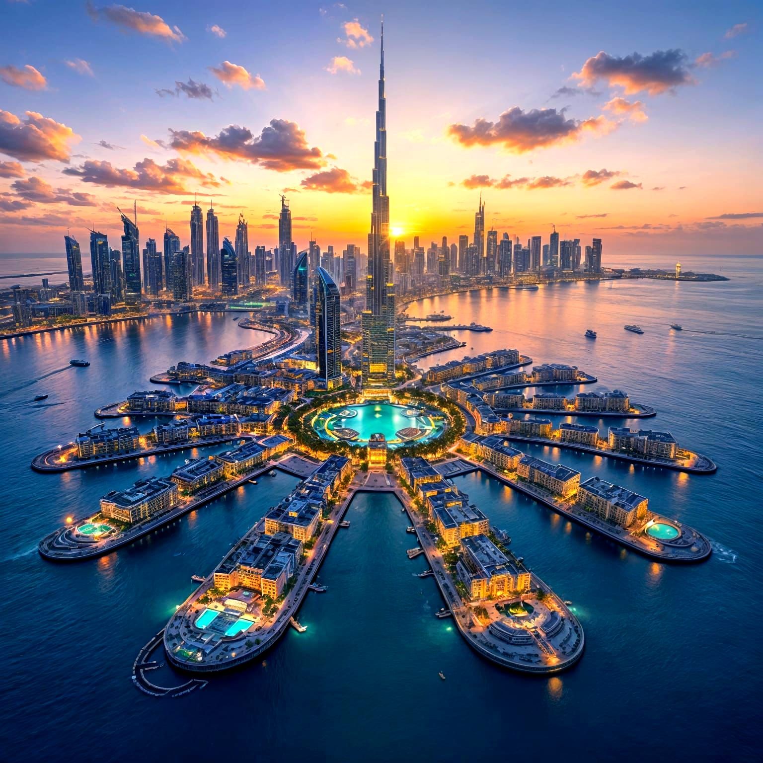 Bird's Eye view of Palm island   by @Zand