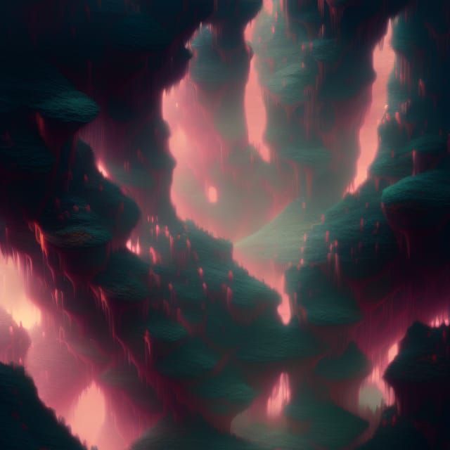 Futuristic Sci-fi mountains and waterfalls by WLOP beeple Gr...