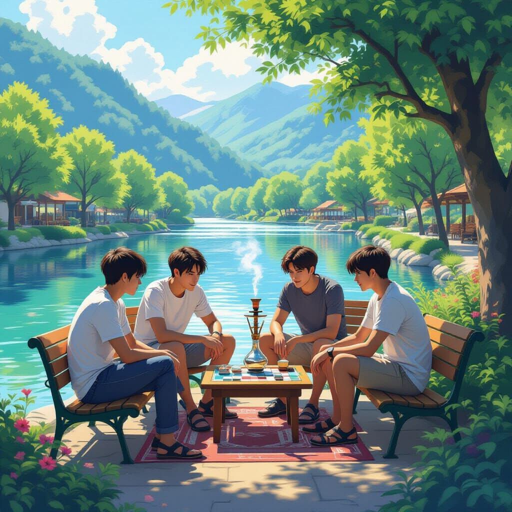 Jordan River Scene in Makoto Shinkai Style