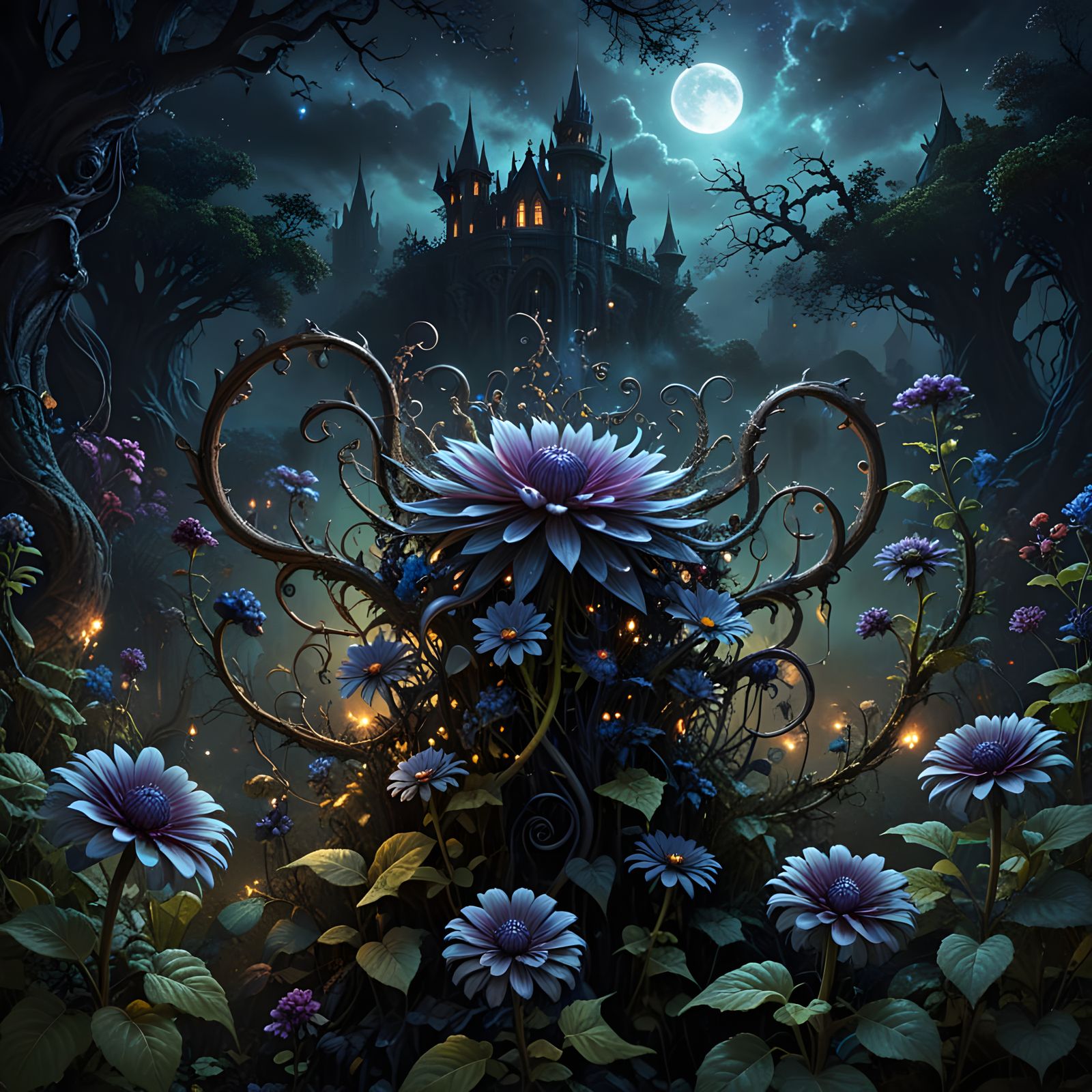 A Creepy Garden.  by @Persian Digital Art