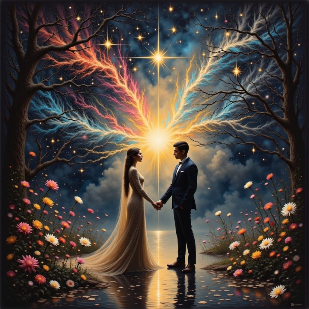 A grand meeting of minds between a great Star and a new one <lora:PsyChic:1.0>