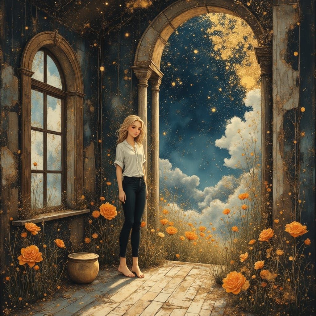 Painter in Mountain Cabin Sanctuary