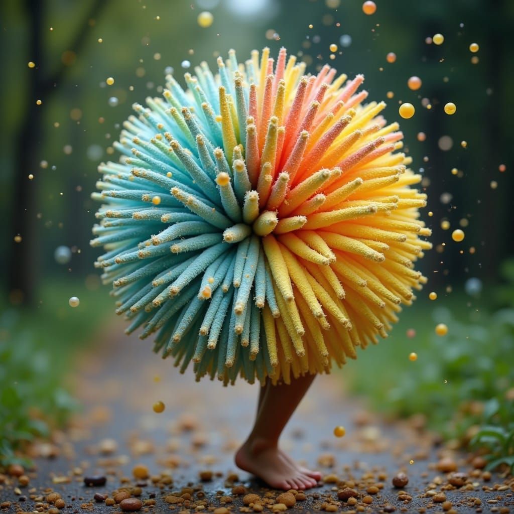  <lora:Koosh Me:1.0> 

Barefoot dancer spins in rain.

koosh ball, made out of rubber tendrils