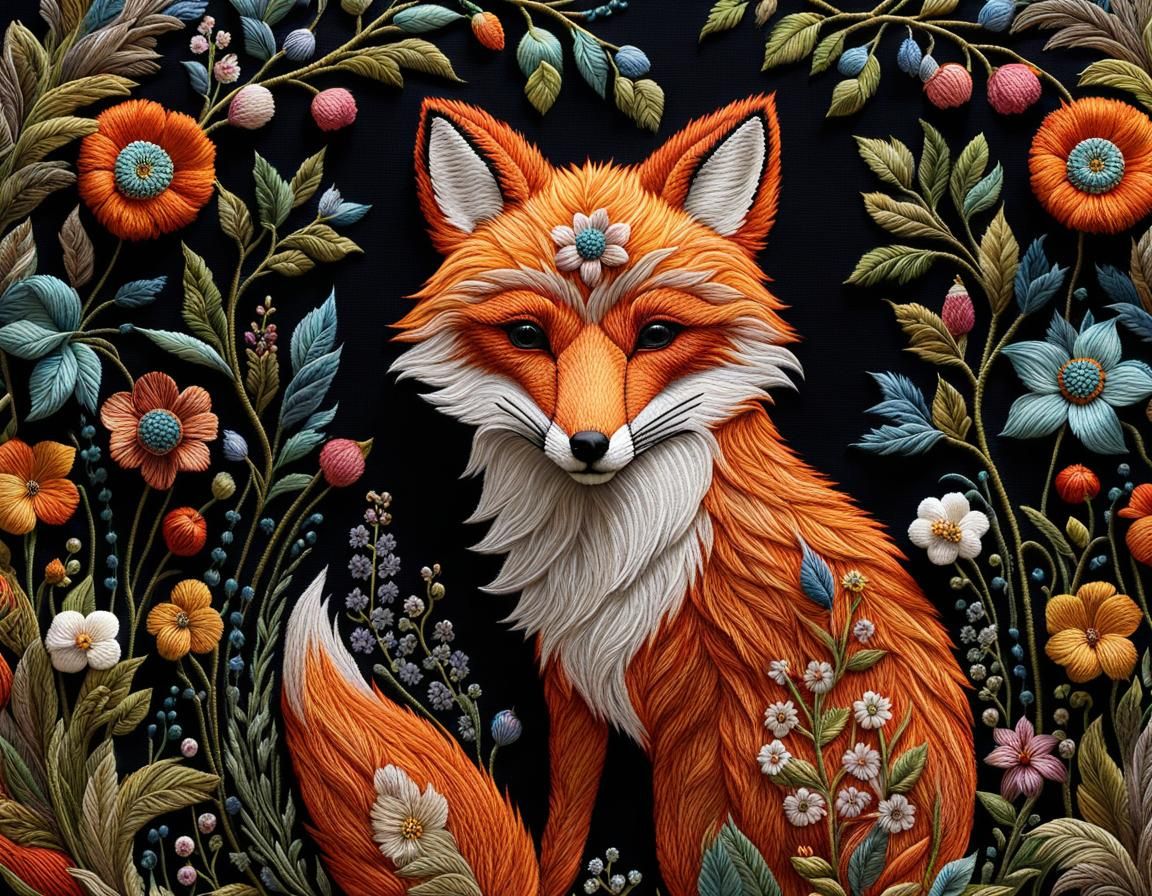 Embroidery Fox