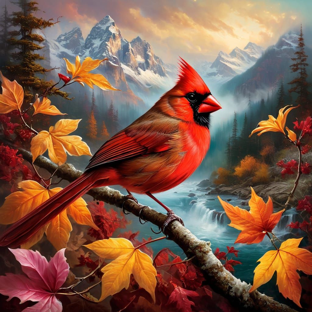Cardinal in autumn