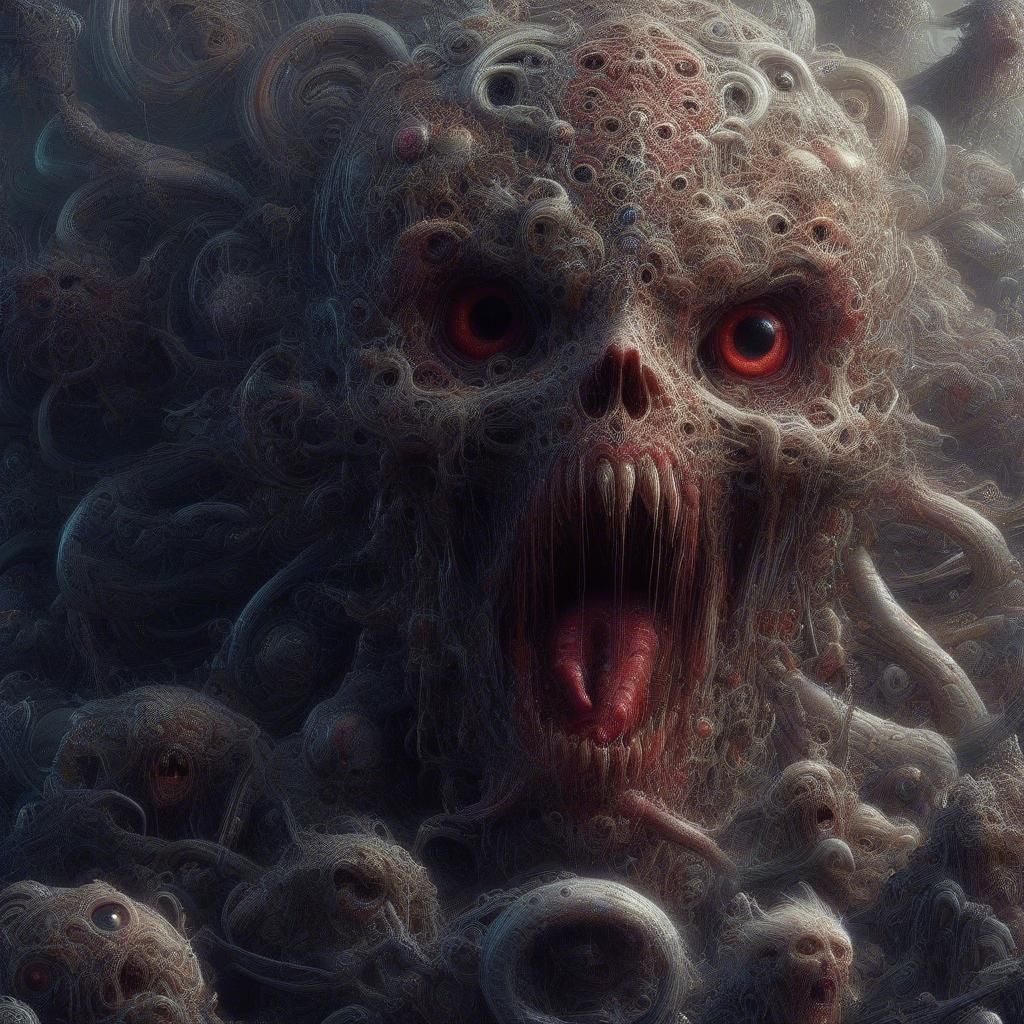 Extremely Scary horror art of Azathoth the blind idiot god l...