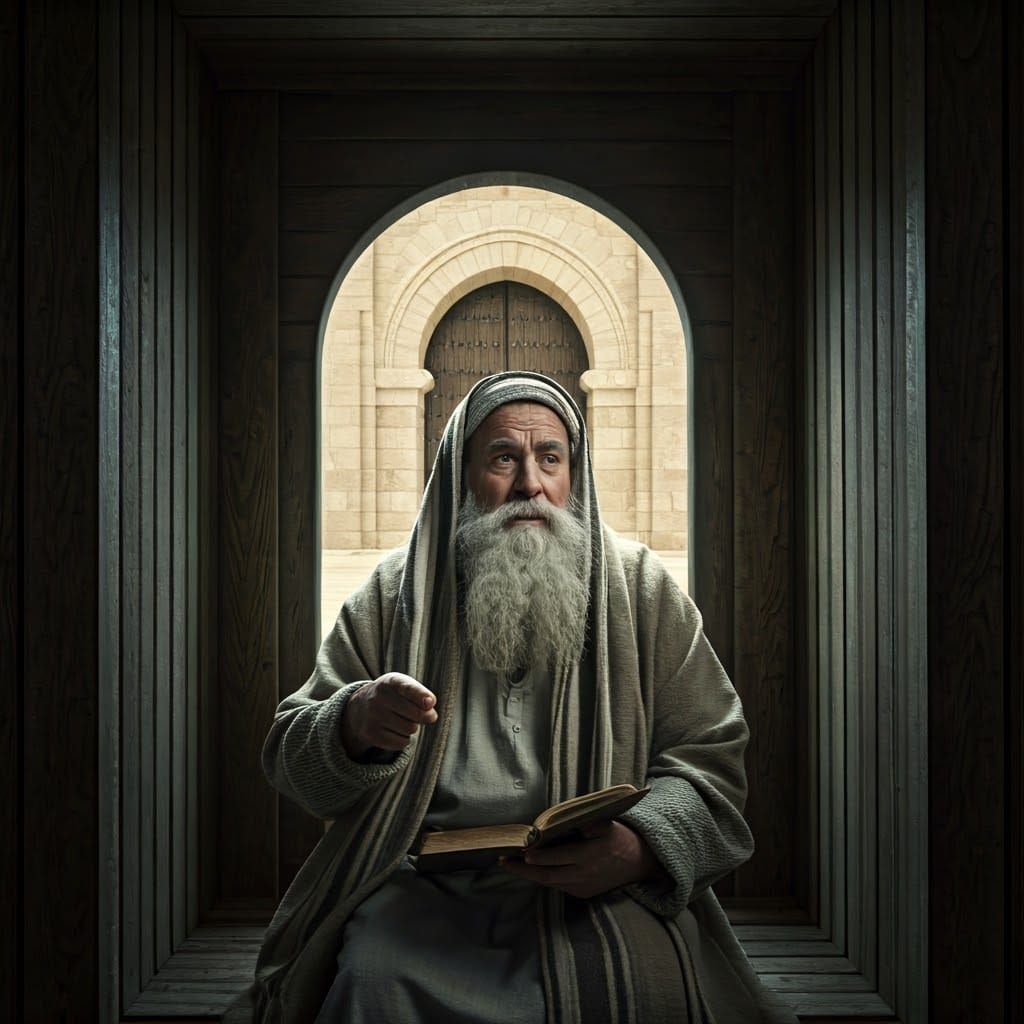 Dignified Elderly Rabbi in Contemplative Solitude