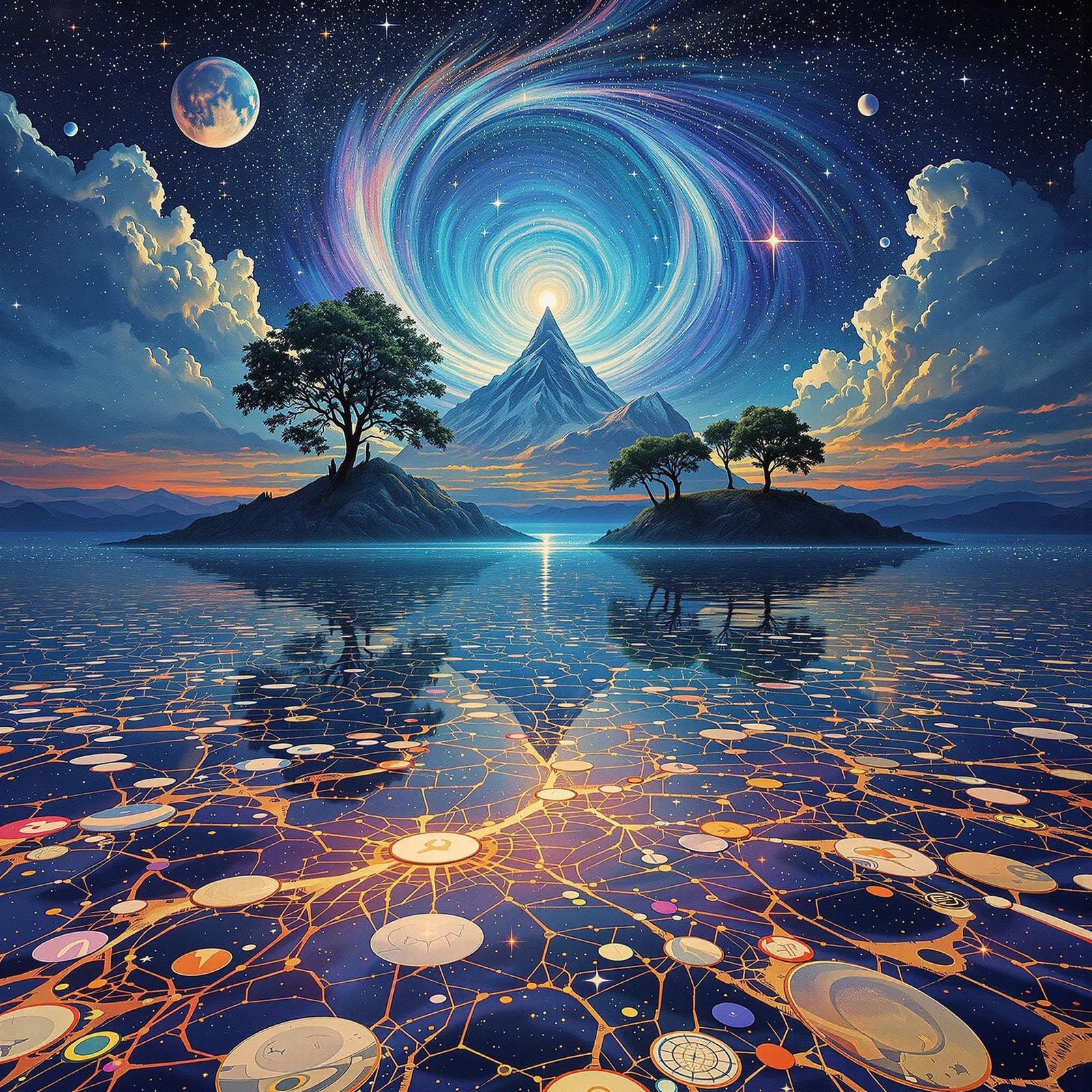 The lake shimmered like an endless canvas woven from quantum probabilities. Each drop of water was both ...  by @Marisa