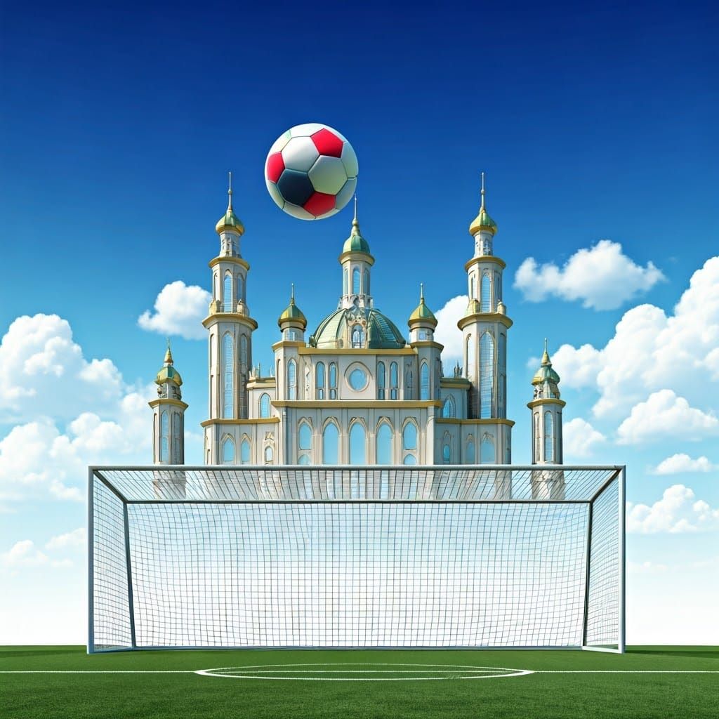 Grandiose Palace Soccer Goal in Vibrant Monet-Inspired Lands...