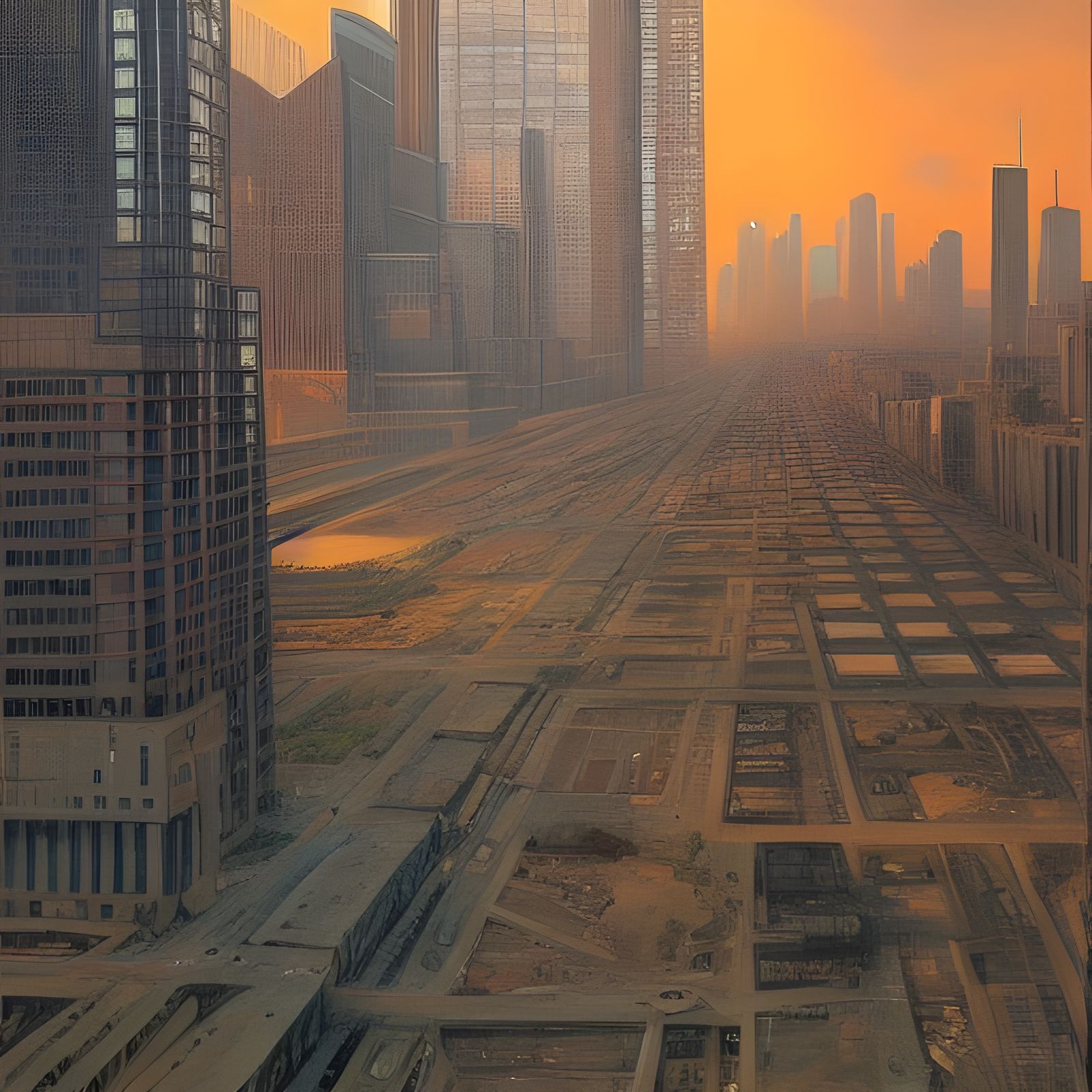 2060 apocalypse in chicago AI Generated Artwork NightCafe Creator