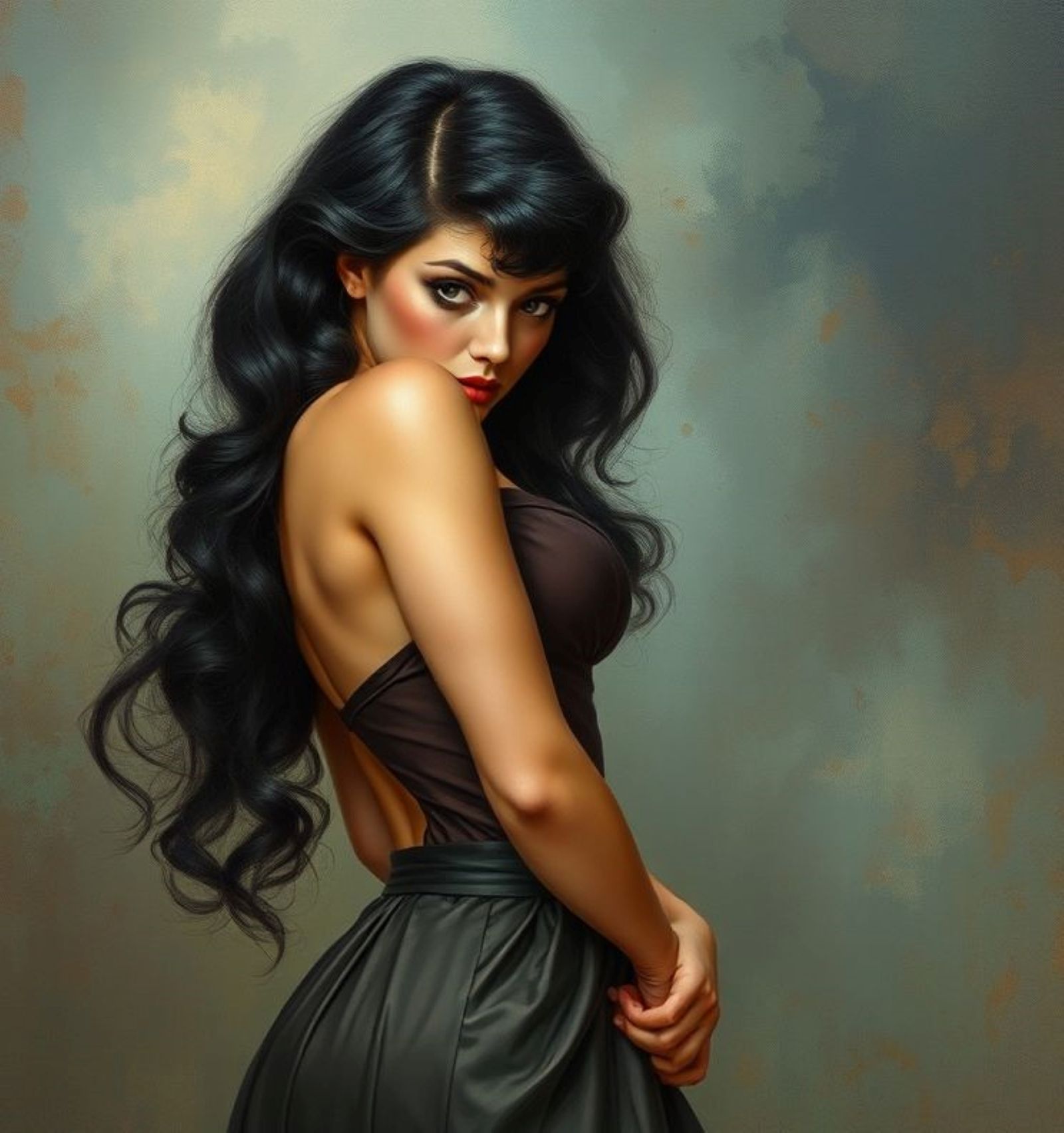 A 1950s pin-up woman