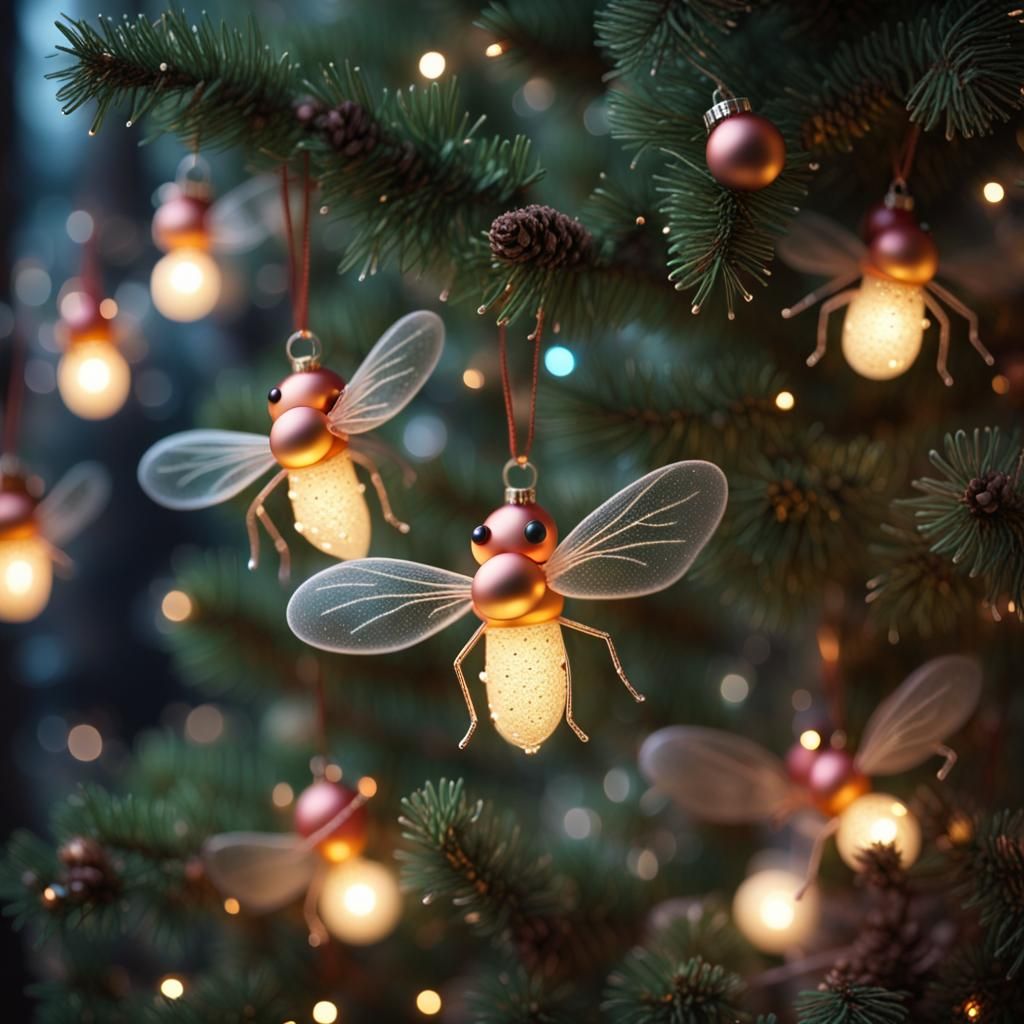 Captured Fireflies Turned Into Ornaments To Light The Tree