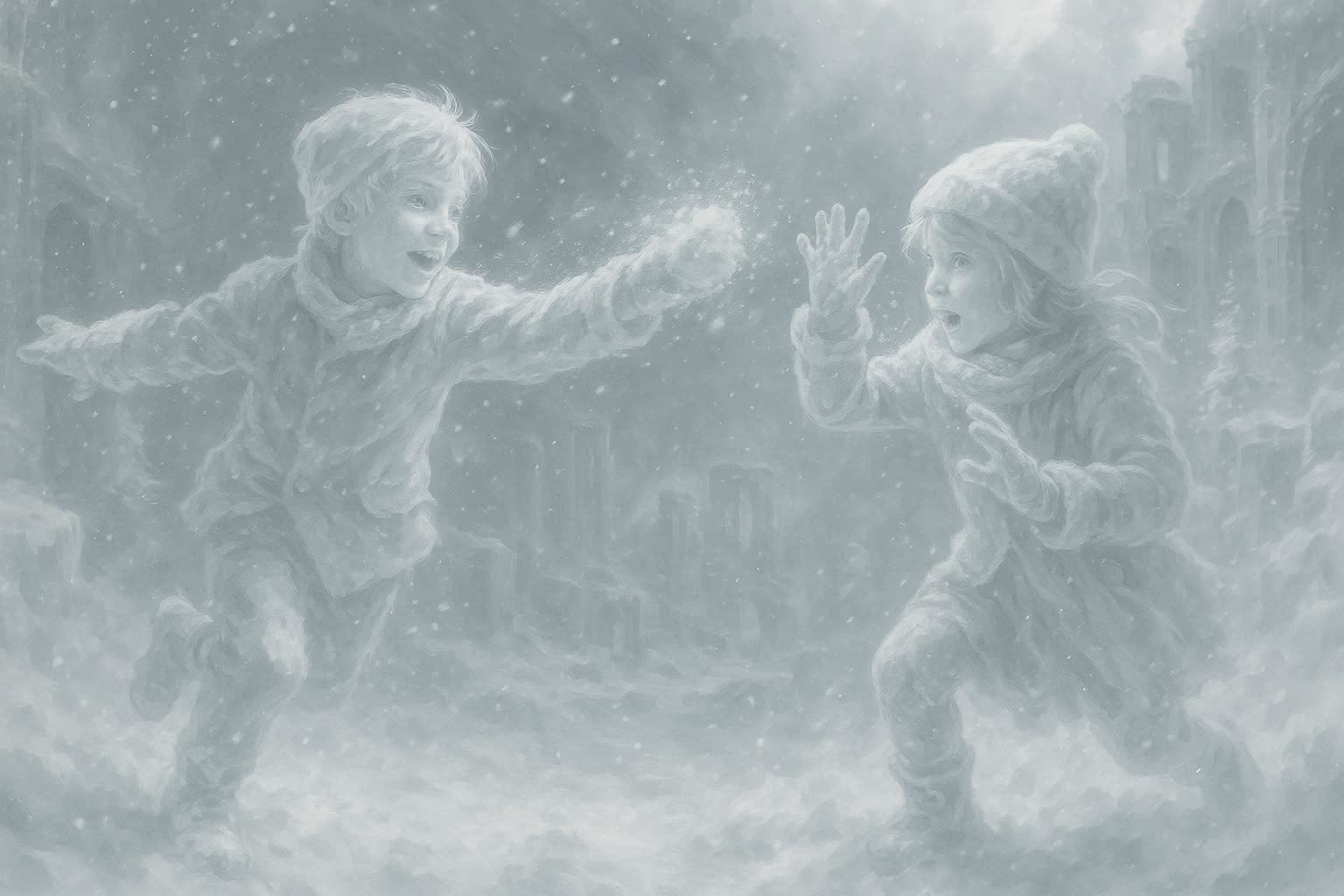 Specter kids in snow-fight