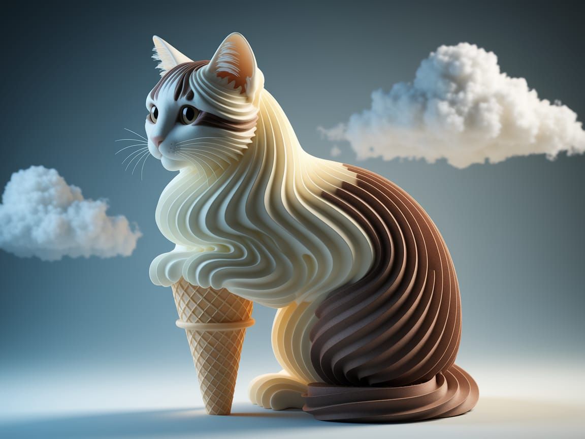 Soft Serve Kitty  by @Vintage Pixel