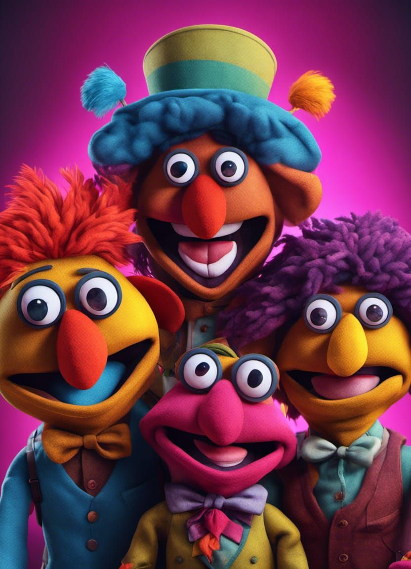 Friendly Puppet Barbershop Quartet  by @yellowhyena