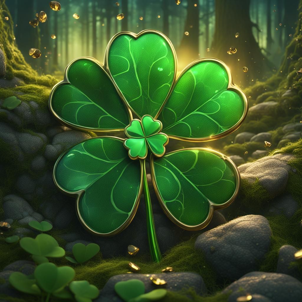 Fairy tale Four Leaf Clover Good Luck.