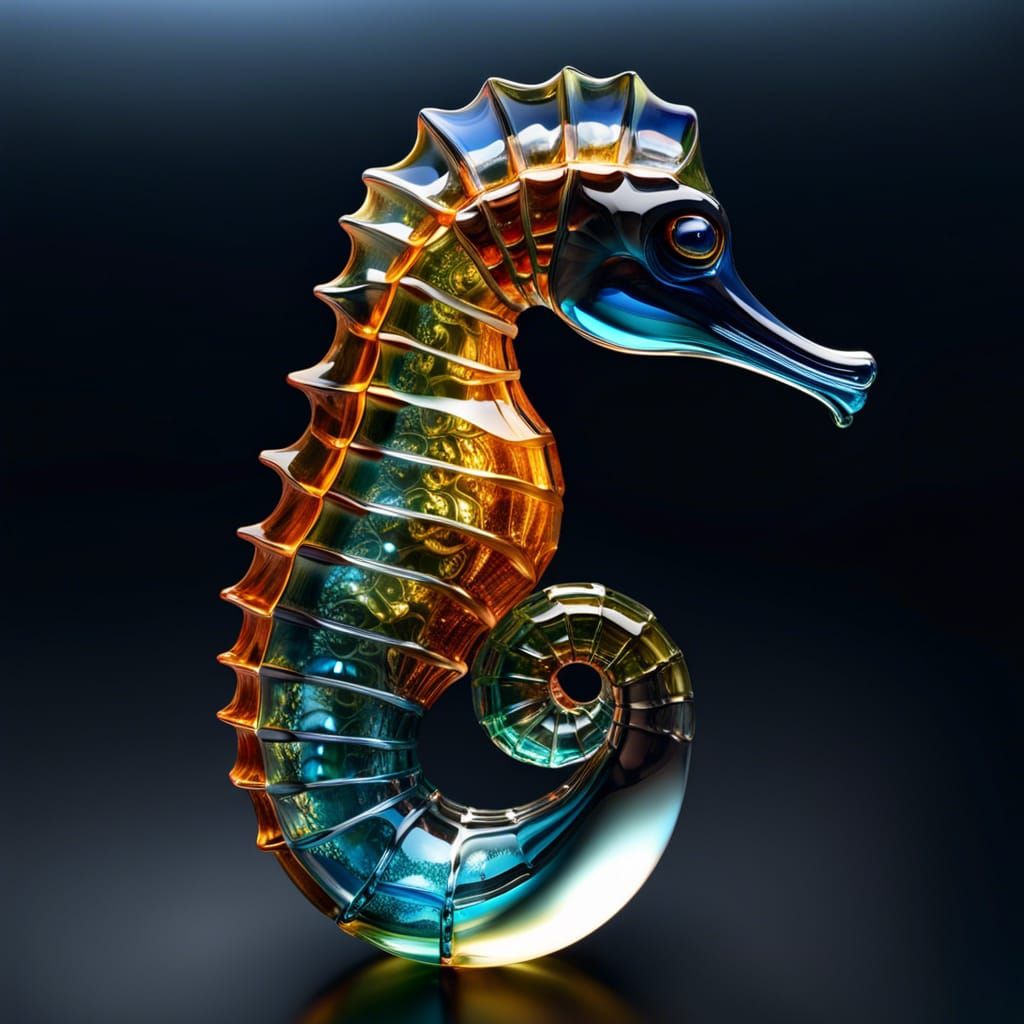blown glass seahorse  by @Hani