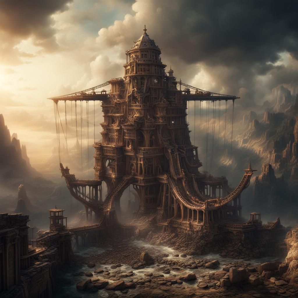 Epic Ancient Catapult in Digital Matte Painting