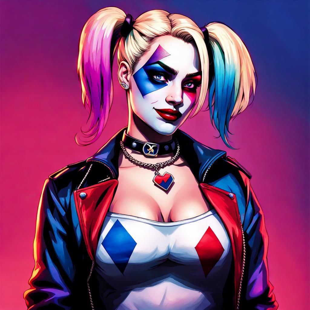 bi pride harley quinn - AI Generated Artwork - NightCafe Creator