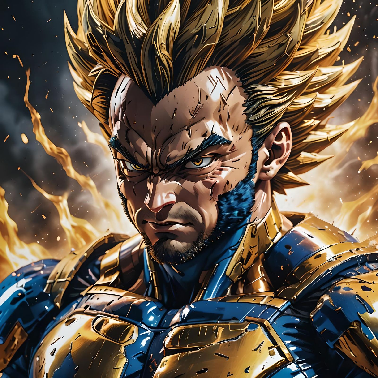 Super Saiyan Vegeta DBZ 8k resolution hyper realistic extreme detail ...