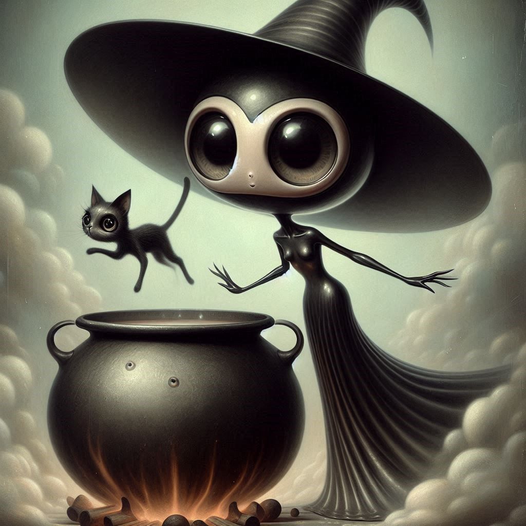 Witch and cat