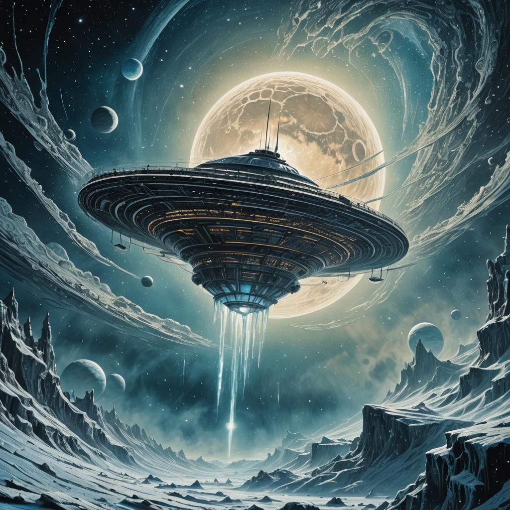 Icy Moons of Saturn: Spaceship Exploration