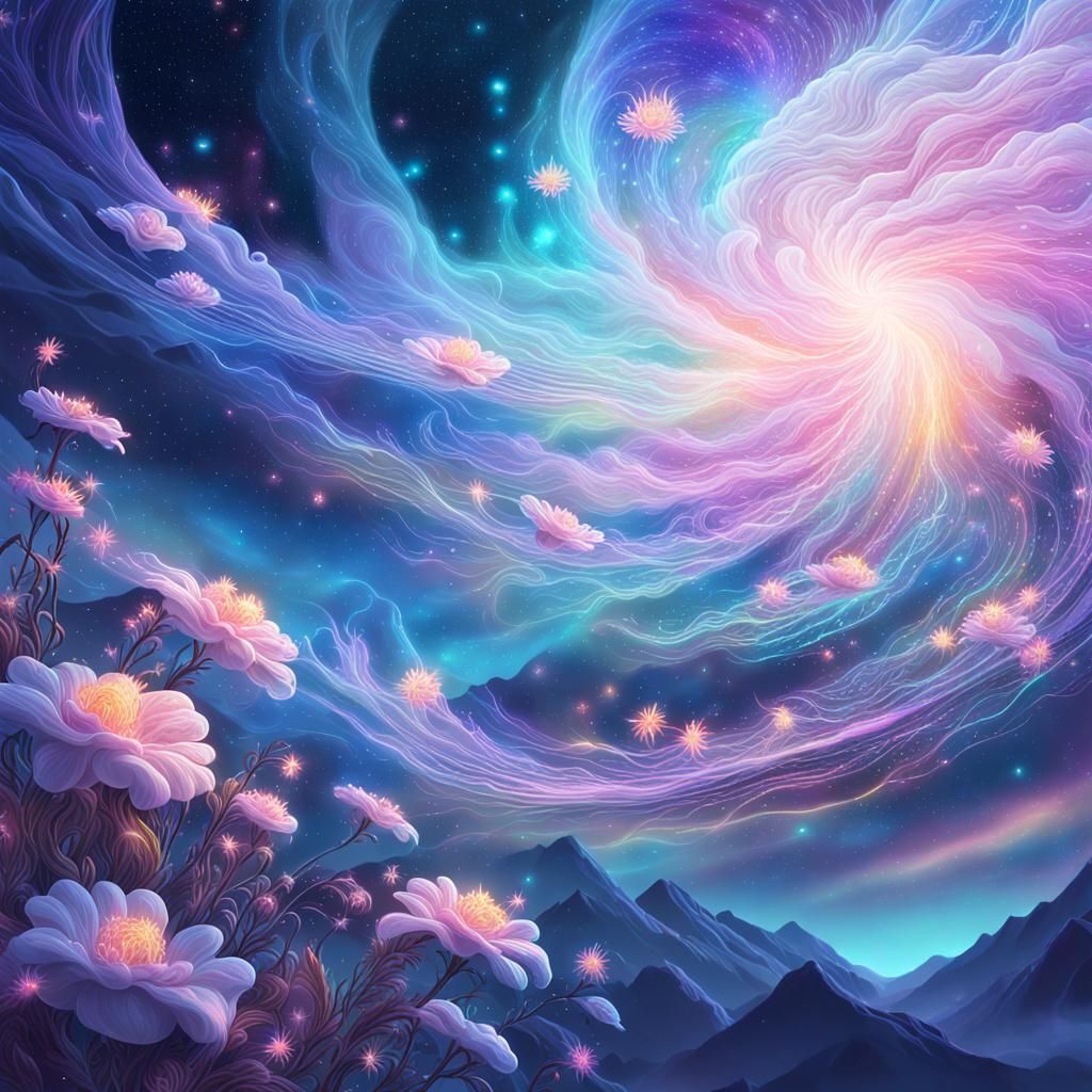 Dreamlike Astral Being in a Fantasy Landscape