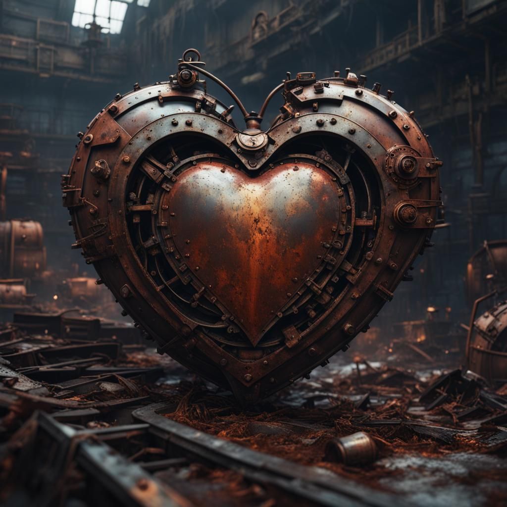 Metallic Heart In A Scrapyard