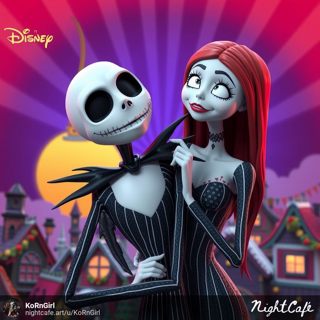 (Tim Burton The Nightmare Before Christmas Jack&Sally) Group...