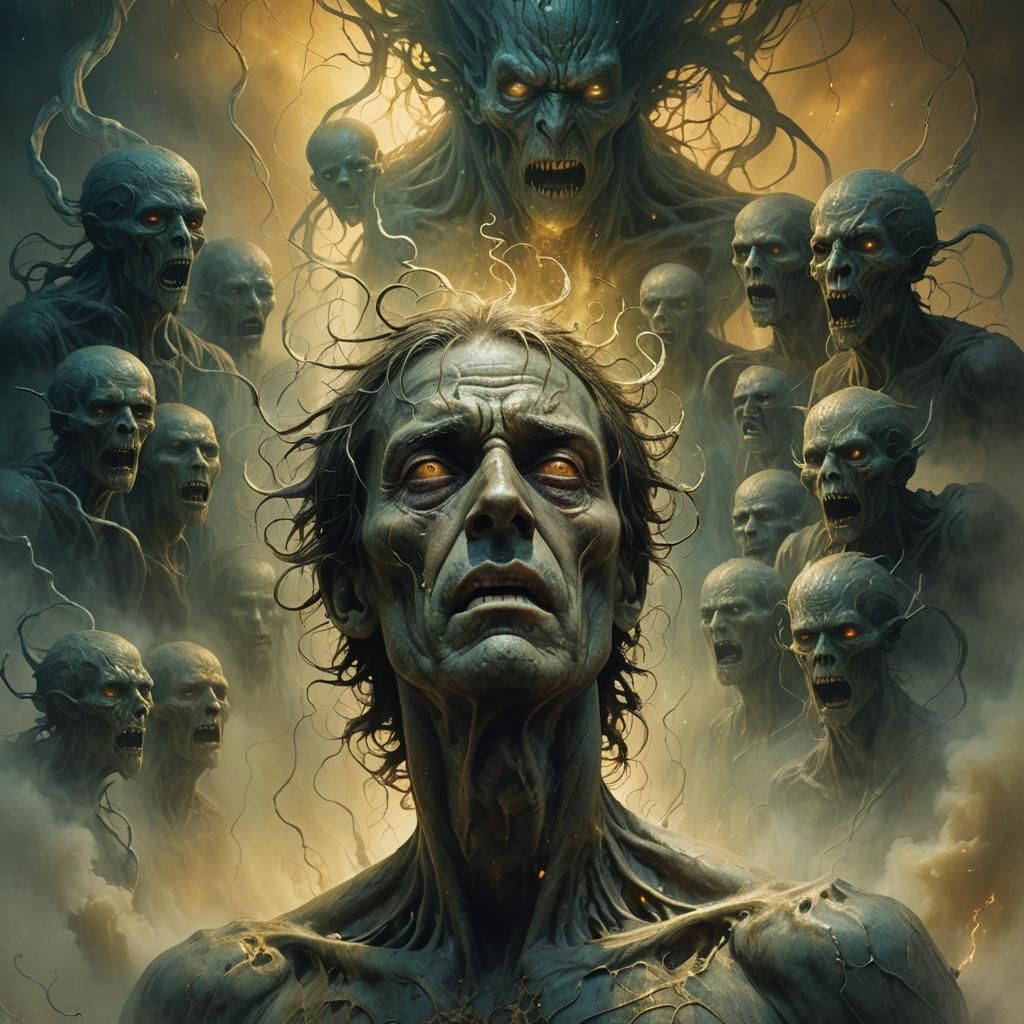 SER HUMANO ANGUSTIADO Y SUS DEMONIOS INTERNOS REALISTA

