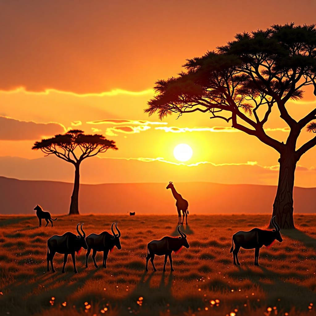 Sunset on the savannah